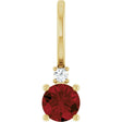 14K Yellow Natural Mozambique Garnet & .015 CT Natural Diamond Charm/Pendant
