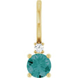 14K Yellow Lab-Grown Alex&rite & .015 CT Natural Diamond Charm/Pendant
