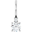 14K White Natural White Sapphire & .015 CT Natural Diamond Charm/Pendant