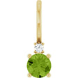 14K Yellow Gold Natural Peridot & .015 CT Natural Diamond Charm/Pendant