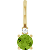 14K Yellow Gold Natural Peridot & .015 CT Natural Diamond Charm/Pendant