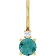 14K Yellow Natural Alexandrite & .015 CT Natural Diamond Charm/Pendant