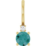 14K Yellow Natural Alexandrite & .015 CT Natural Diamond Charm/Pendant