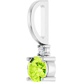 14K White Natural Peridot & .015 CT Natural Diamond Charm/Pendant