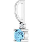 14K White Gold Natural Aquamarine & .015 CT Natural Diamond Charm/Pendant