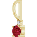 14K Yellow Lab-Grown Ruby & .015 CT Natural Diamond Charm/Pendant