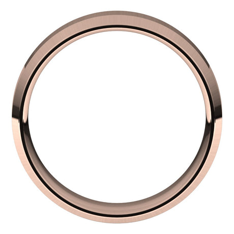 14K Rose 6 mm Beveled Edge Comfort Fit Light Band Size 10