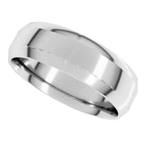 10K White Gold 6 mm Lightweight Beveled-Edge Comfort-Fit Flat Band Size 8.5