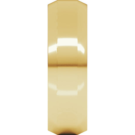 14K Yellow Gold 6 mm Lightweight Beveled-Edge Comfort-Fit Flat Band Size 6