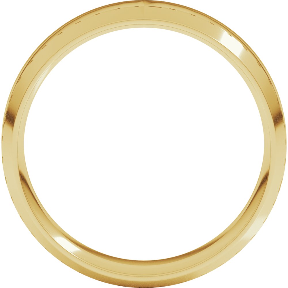 14K Yellow Gold 6 mm Lightweight Beveled-Edge Comfort-Fit Flat Band Size 6