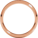 14K Rose Gold 6 mm Lightweight Beveled-Edge Comfort-Fit Flat Band Size 10.5