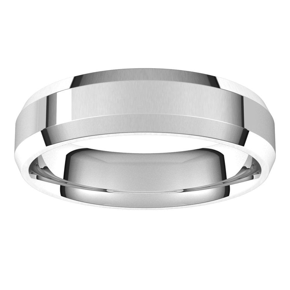 Sterling Silver 5 mm Beveled Edge Comfort Fit Light Band Size 8.5