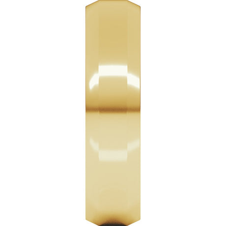 18K Yellow 5 mm Lightweight Beveled-Edge Comfort-Fit Flat Band