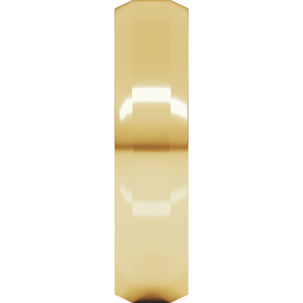 14K Yellow Gold 5 mm Lightweight Beveled-Edge Comfort-Fit Flat Band Size 7