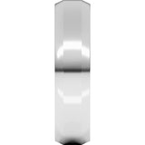 10K White Gold 5 mm Lightweight Beveled-Edge Comfort-Fit Flat Band Size 9