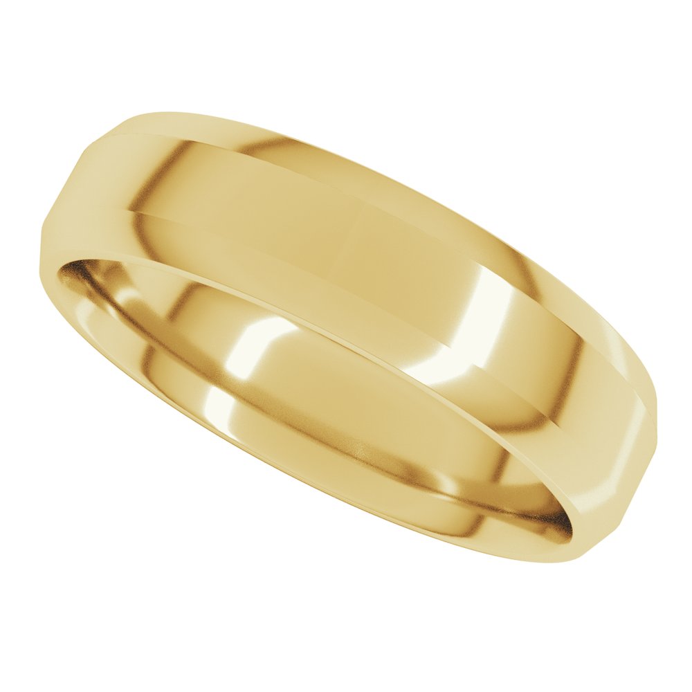 10K Yellow 5 mm Lightweight Beveled-Edge Comfort-Fit Flat Band
