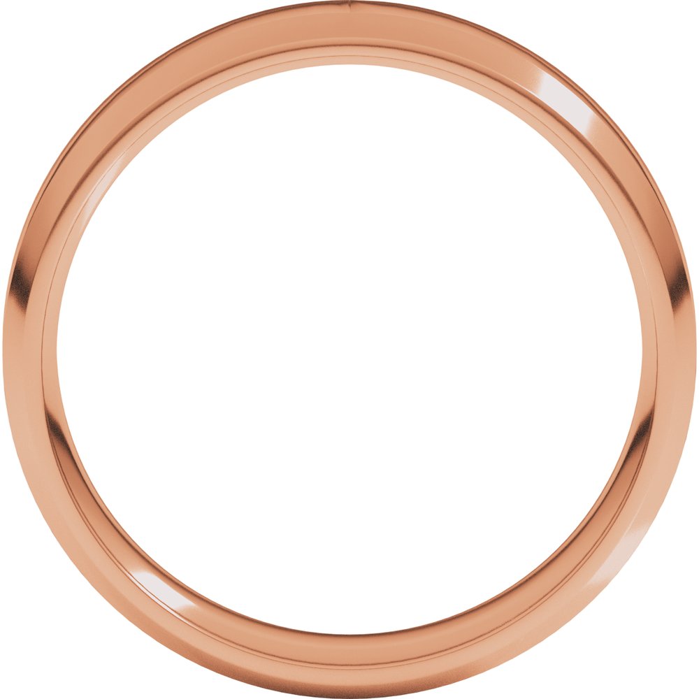 14K Rose 5 mm Lightweight Beveled-Edge Comfort-Fit Flat Band Size 9