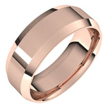 14K Rose 7 mm Beveled Edge Comfort Fit Light Band Size 9