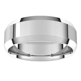 14K White 7 mm Beveled Edge Comfort Fit Light Band