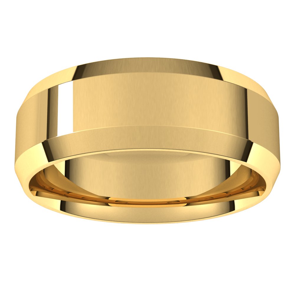 14K Yellow 7 mm Beveled Edge Comfort Fit Light Band