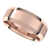 14K Rose 7 mm Beveled Edge Comfort Fit Light Band Size 9