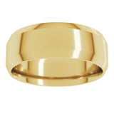10K Yellow Gold 7 mm Lightweight Beveled-Edge Comfort-Fit Flat Band Size 9