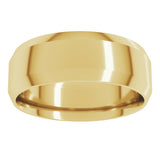 14K Yellow 7 mm Lightweight Beveled-Edge Comfort-Fit Flat Band