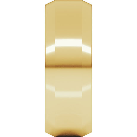 14K Yellow 7 mm Lightweight Beveled-Edge Comfort-Fit Flat Band