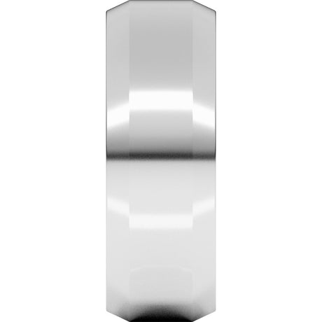 10K White 7 mm Lightweight Beveled-Edge Comfort-Fit Flat Band Size 11.5