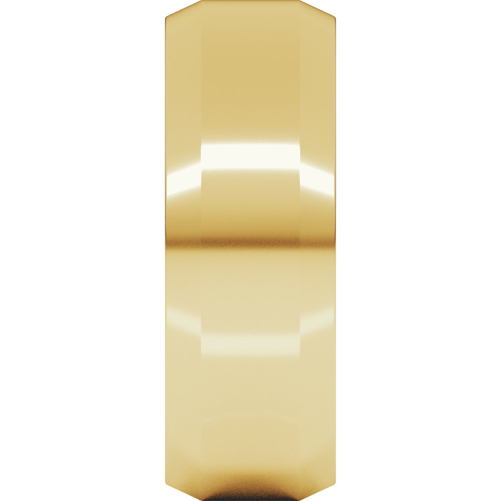14K Yellow 7 mm Lightweight Beveled-Edge Comfort-Fit Flat Band