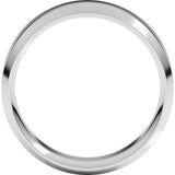 10K White Gold 7 mm Lightweight Beveled-Edge Comfort-Fit Flat Band Size 11