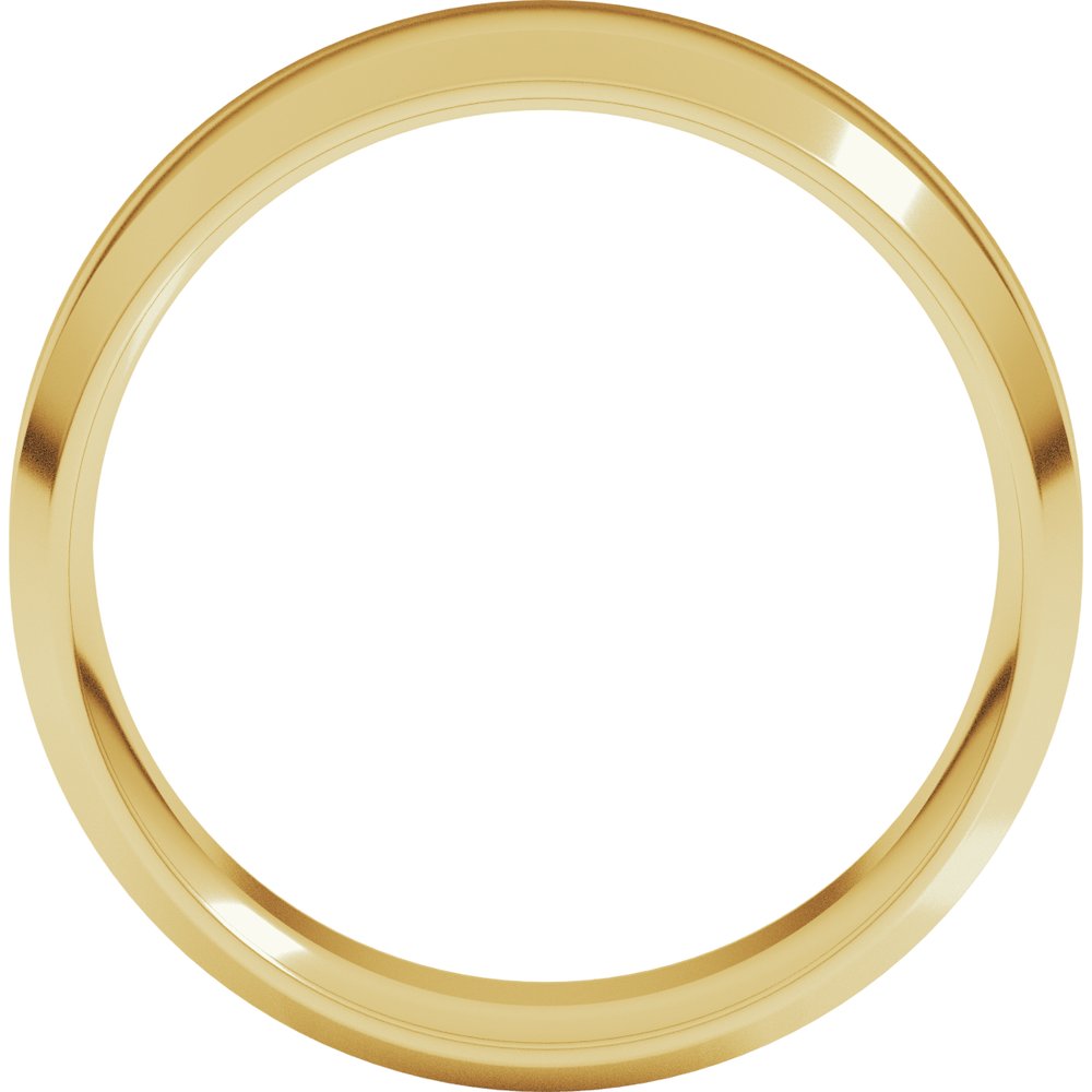 14K Yellow Gold 7 mm Lightweight Beveled-Edge Comfort-Fit Flat Band Size 9