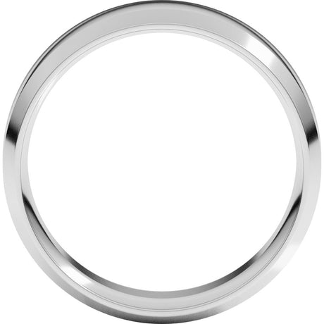 14K White Gold 7 mm Lightweight Beveled-Edge Comfort-Fit Flat Band Size 8.5
