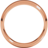 14K Rose 7 mm Lightweight Beveled-Edge Comfort-Fit Flat Band Size 9