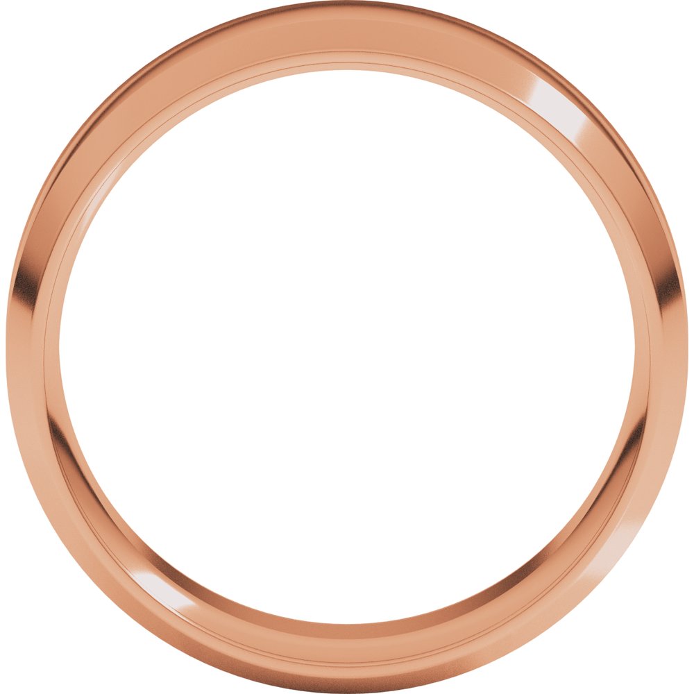 14K Rose Gold 7 mm Lightweight Beveled-Edge Comfort-Fit Flat Band Size 10.5