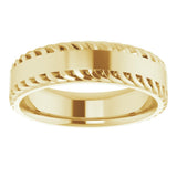 14K Yellow Gold 6 mm Sculptural Flat Band Size 10
