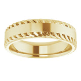 14K Yellow Gold 6 mm Sculptural Flat Band Size 10