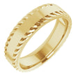 14K Yellow Gold 6 mm Sculptural Flat Band Size 10