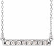 14K White 1/4 CTW Lab-Grown Diamond French-Set Bar 18" Necklace