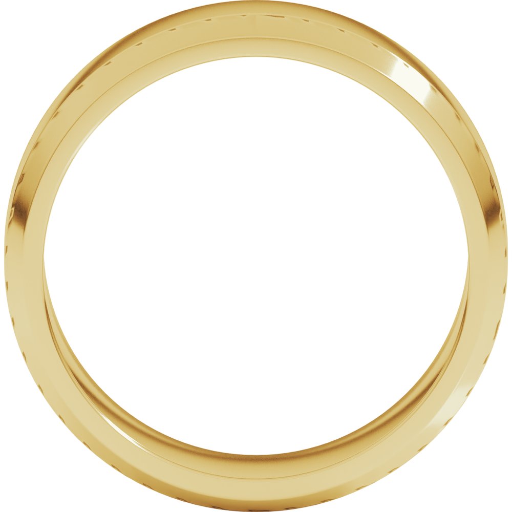 14K Yellow 7 mm Beveled Edge Light Band