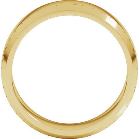 10K Yellow Gold 7 mm Lightweight Beveled-Edge Flat Band Size 8