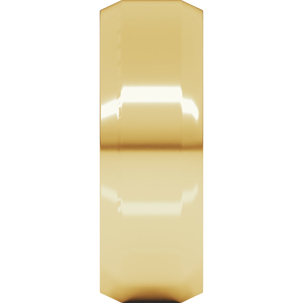 10K Yellow Gold 7 mm Lightweight Beveled-Edge Flat Band Size 10
