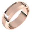 10K Rose 6 mm Beveled Edge Light Band Size 9