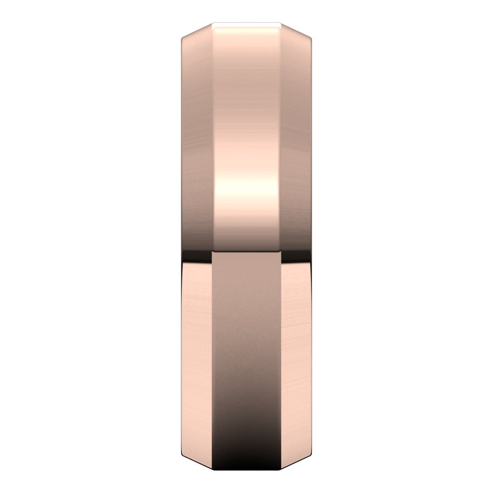 10K Rose 6 mm Beveled Edge Light Band Size 9