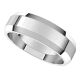 14K White 6 mm Beveled Edge Light Band