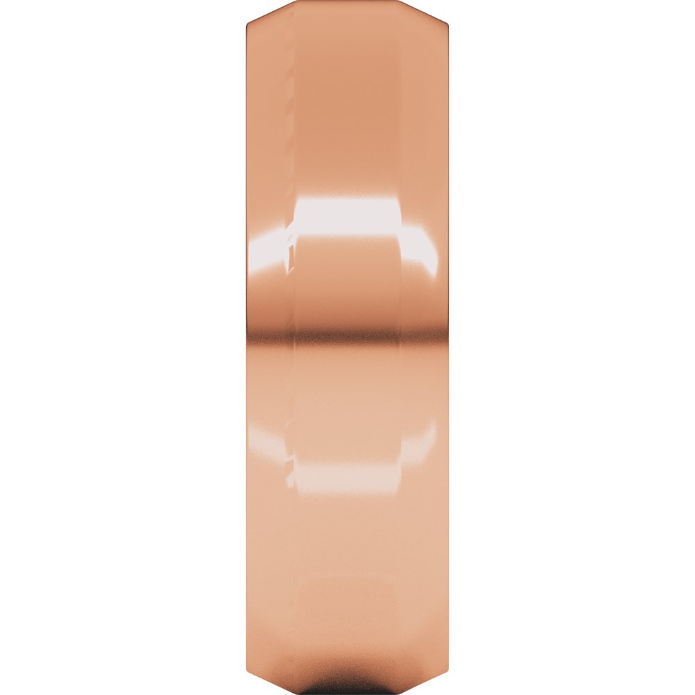 10K Rose Gold 6 mm Lightweight Beveled-Edge Flat Band Size 9