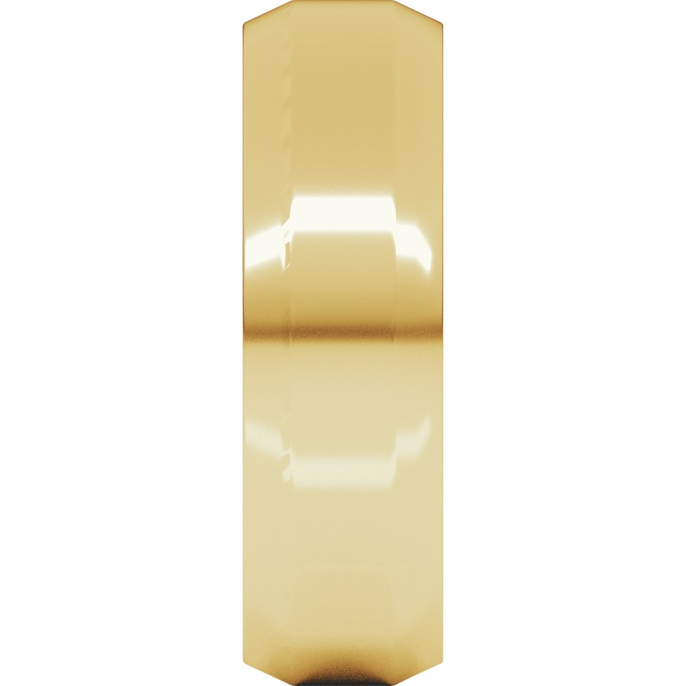 14K Yellow Gold 6 mm Lightweight Beveled-Edge Flat Band Size 7