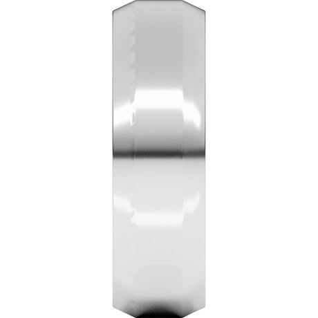Platinum 6 mm Lightweight Beveled-Edge Flat Band Size 8.5