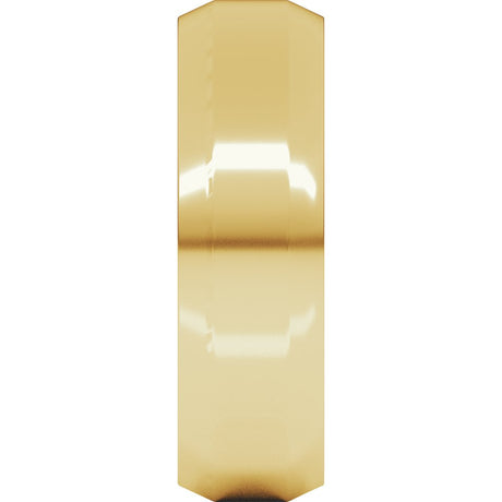 18K Yellow Gold 6 mm Lightweight Beveled-Edge Flat Band Size 8.5