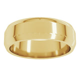 14K Yellow Gold 6 mm Lightweight Beveled-Edge Flat Band Size 7